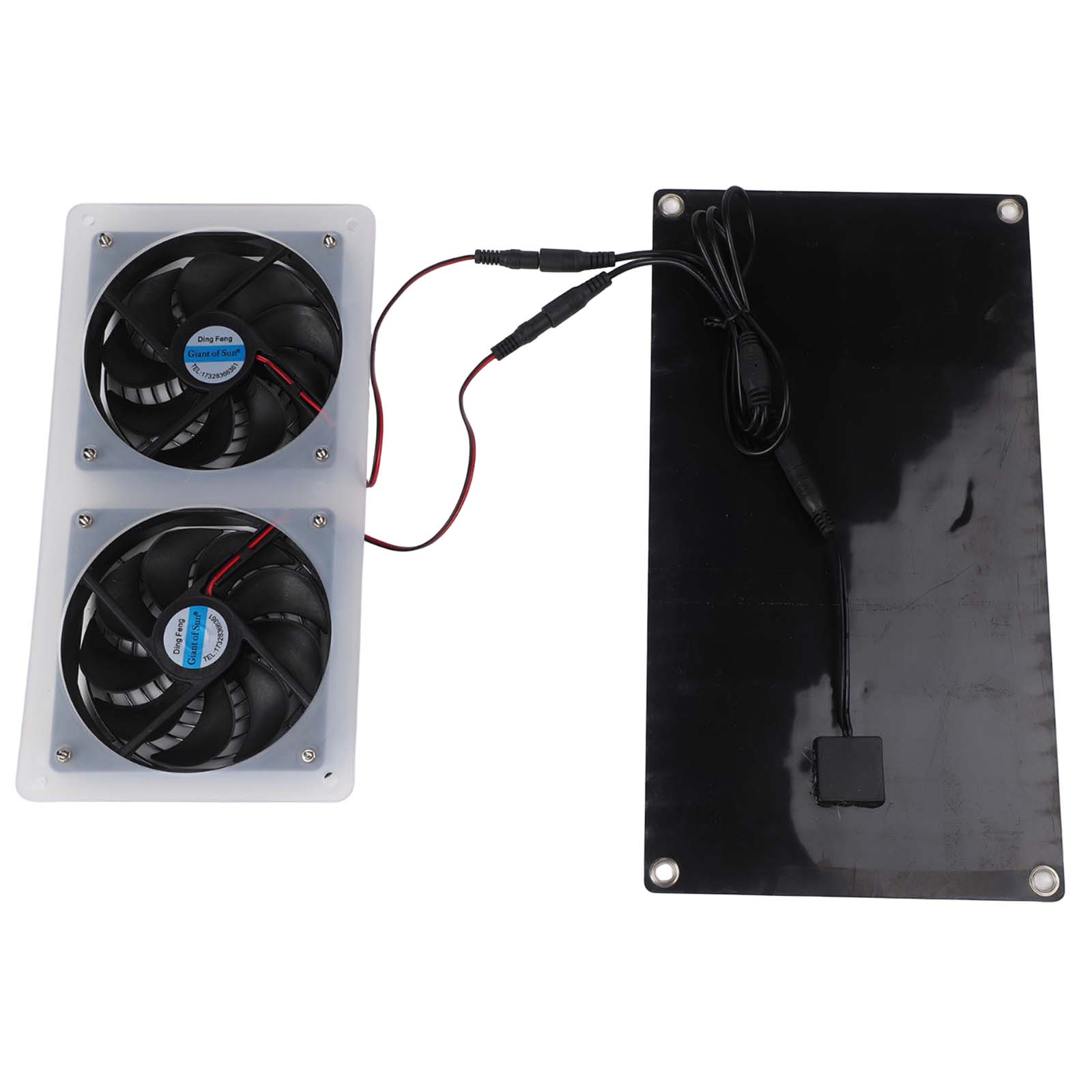 Greenhouse Circulation Fan Waterproof - ชุดพัดลมแผงโซลาร์เซลล์ 30W พร้อมพัดลมกันน้ำ IPX7 แบบคู่เพื่อการหมุนเวียนอากาศที่มีประสิทธิภาพในโรงเรือนเลี้ยงไก่และเรือนกระจก