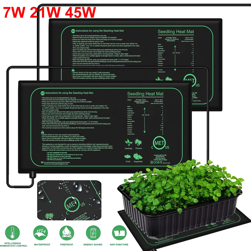 Plant Seedling Heat Mat Waterproof - แผ่นทำความร้อนสำหรับเพาะกล้าขนาด 10/25/50 ซม. สำหรับปลูกพืชในร่ม ป้องกันน้ำ ใช้สำหรับเพาะเมล็ด