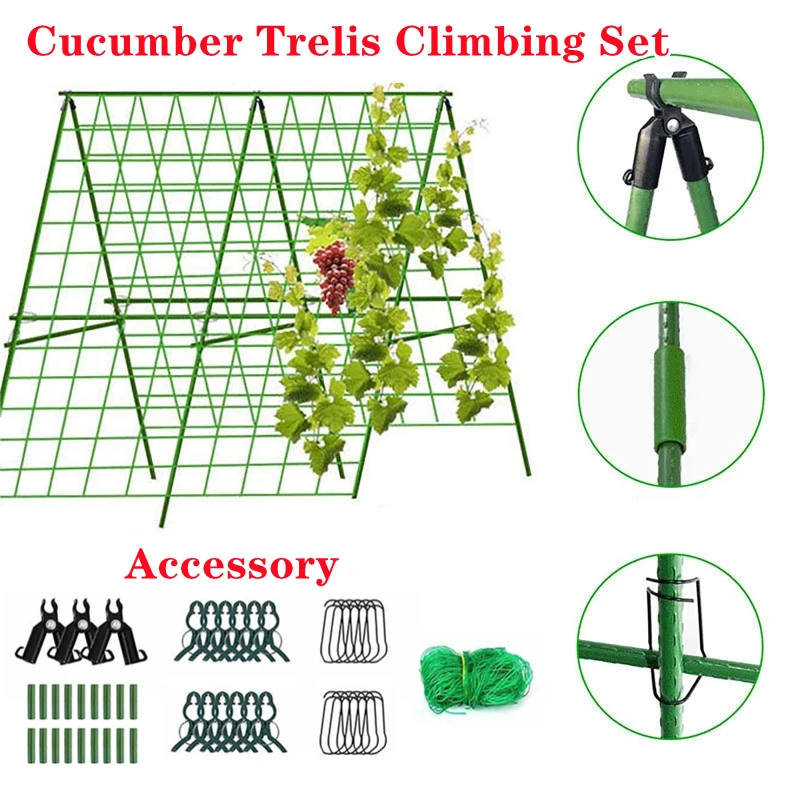 Plant Support Trellis Netting Climbing - แตงกวา Trellis ชุด A-Frame สําหรับสวนผัก Grow