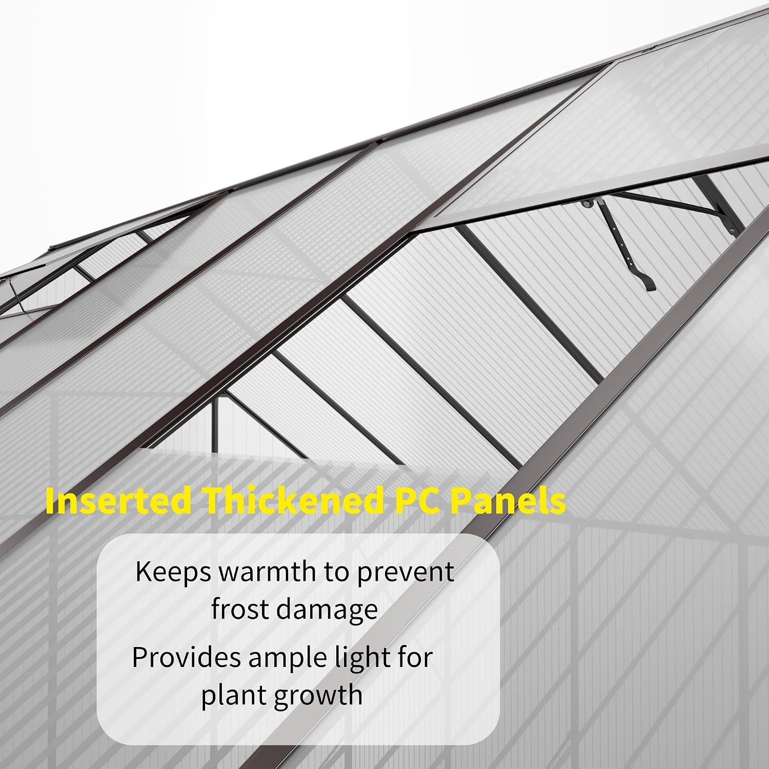 เรือนกระจกแบบเดินเข้าได้ โครงอ - Polycarbonate Greenhouse Aluminum Frame บทวิจารณ์และราคา