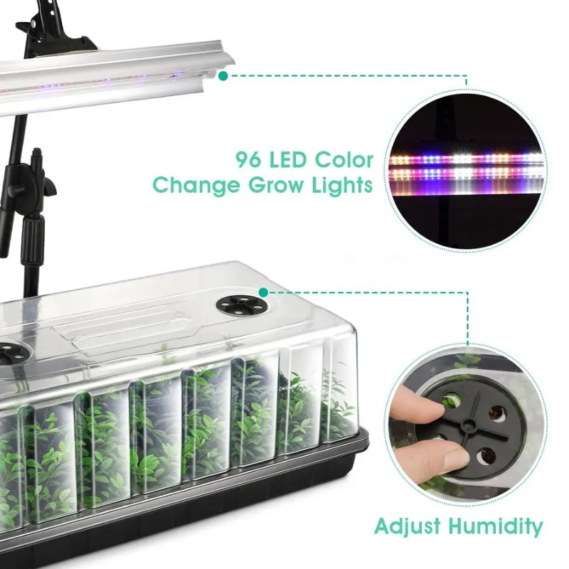 ถาดเพาะเมล็ด, ชุดเริ่มต้นเพาะเ - Seed Starter Tray Kit With Grow Light บทวิจารณ์และราคา