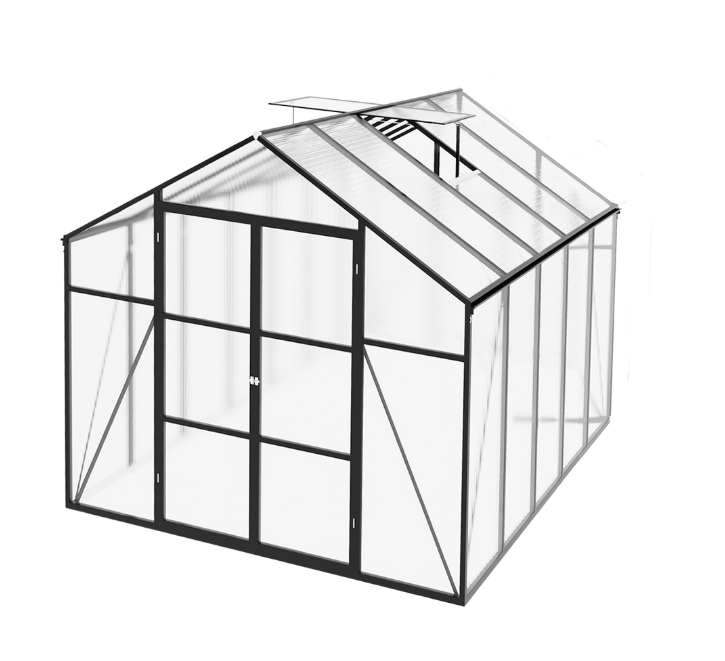 เรือนกระจกสำเร็จรูปแบบพกพา โคร - Polycarbonate Greenhouse Aluminum Frame บทวิจารณ์และราคา