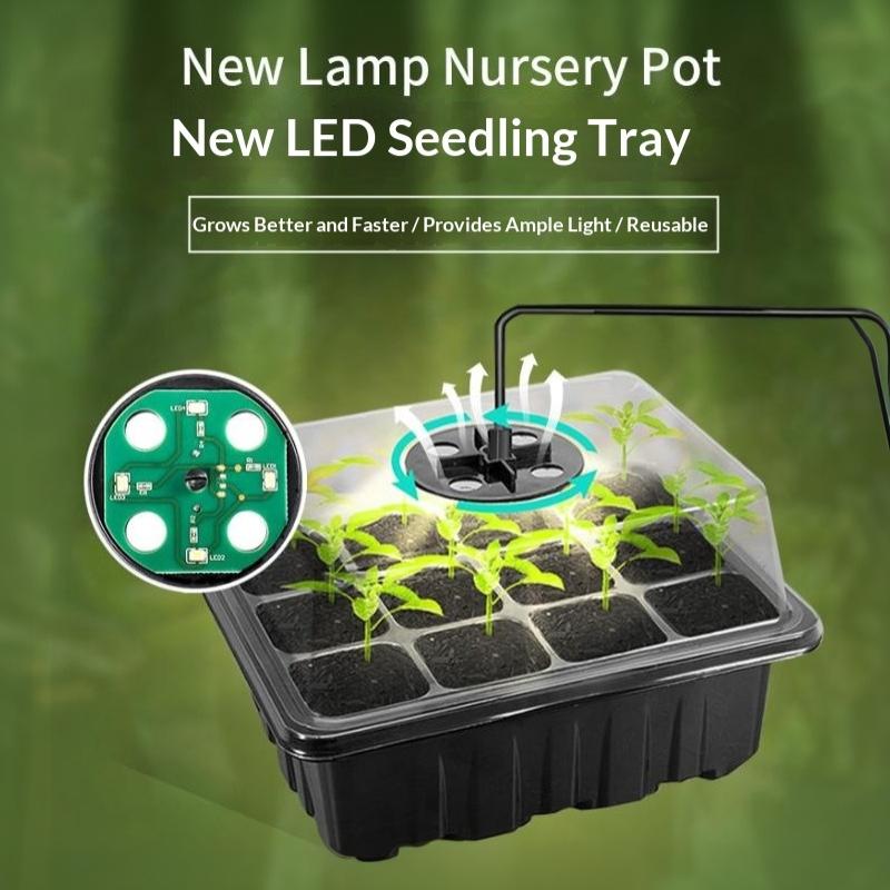 ถาดเพาะเมล็ดสำหรับใช้ในบ้าน ขน - Seed Starter Tray Kit With Grow Light บทวิจารณ์และราคา