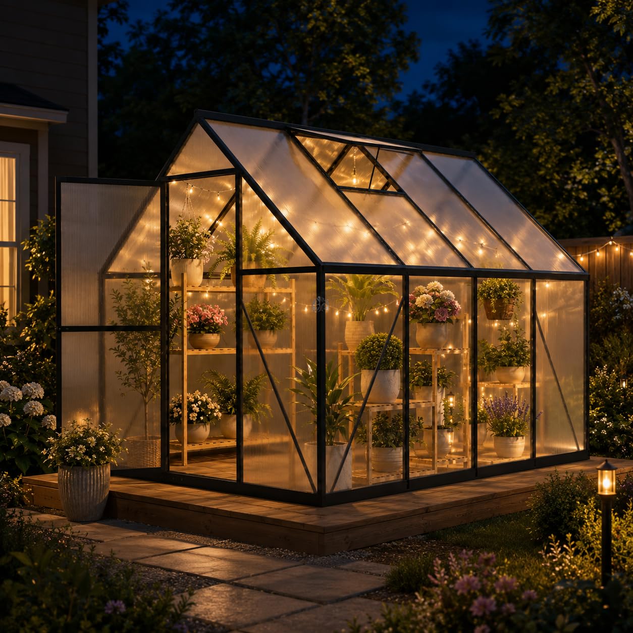 เรือนกระจกโพลีคาร์บอเนตขนาดเล็ - Polycarbonate Greenhouse Aluminum Frame บทวิจารณ์และราคา