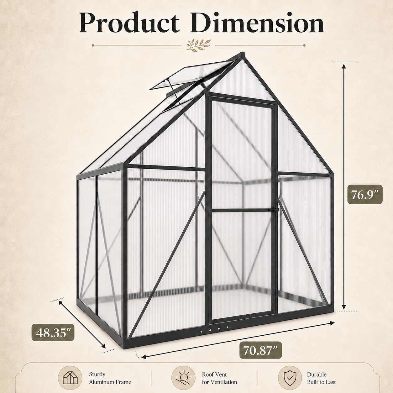 เรือนกระจกโพลีคาร์บอเนตขนาดเล็ - Polycarbonate Greenhouse Aluminum Frame บทวิจารณ์และราคา