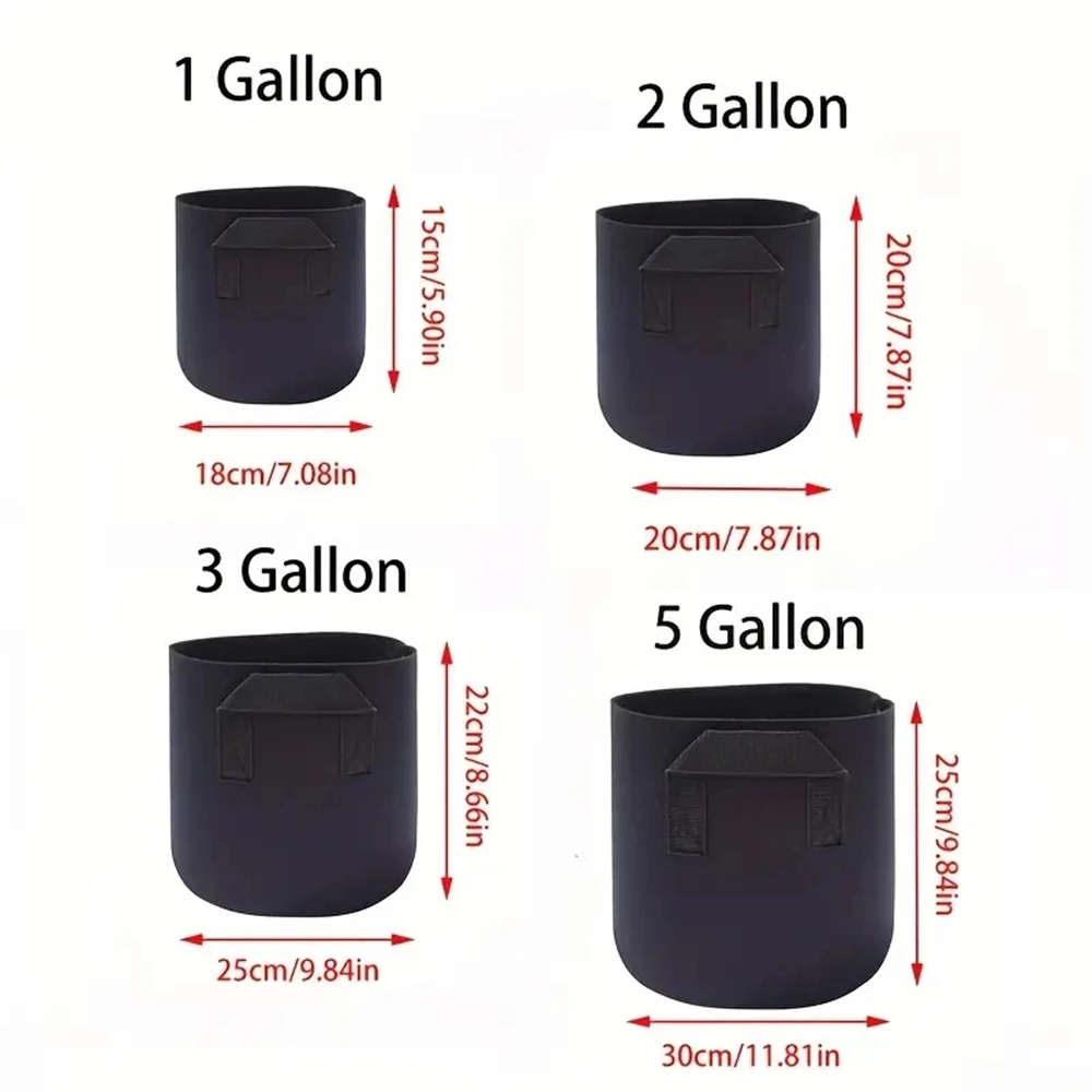 ถุงปลูกผัก/ดอกไม้/พืช ขนาด 1/2 - Plant Nursery Grow Bags Fabric 5 Gallon บทวิจารณ์และราคา