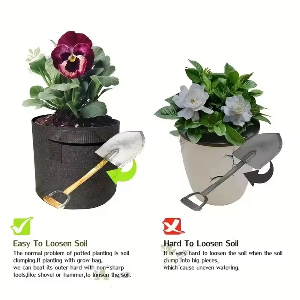 ถุงปลูกผัก/ดอกไม้/พืช ขนาด 1/2 - Plant Nursery Grow Bags Fabric 5 Gallon บทวิจารณ์และราคา