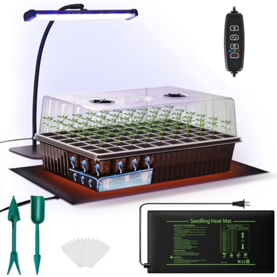 ชุดเริ่มต้นเพาะเมล็ดแบบรดน้ำเอ - Seed Starter Tray Kit With Grow Light บทวิจารณ์และราคา