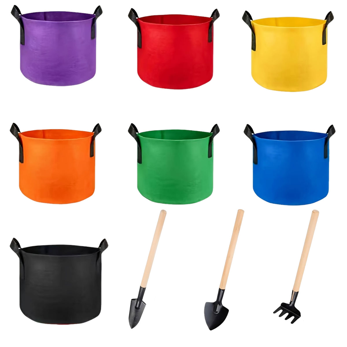 6 ชิ้น/ชุด ถุงปลูกผ้าสีสุ่มขนา - Plant Nursery Grow Bags Fabric 5 Gallon บทวิจารณ์และราคา