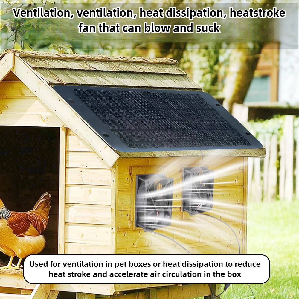 พัดลมคู่พลังงานแสงอาทิตย์ กันน - Greenhouse Circulation Fan Waterproof บทวิจารณ์และราคา