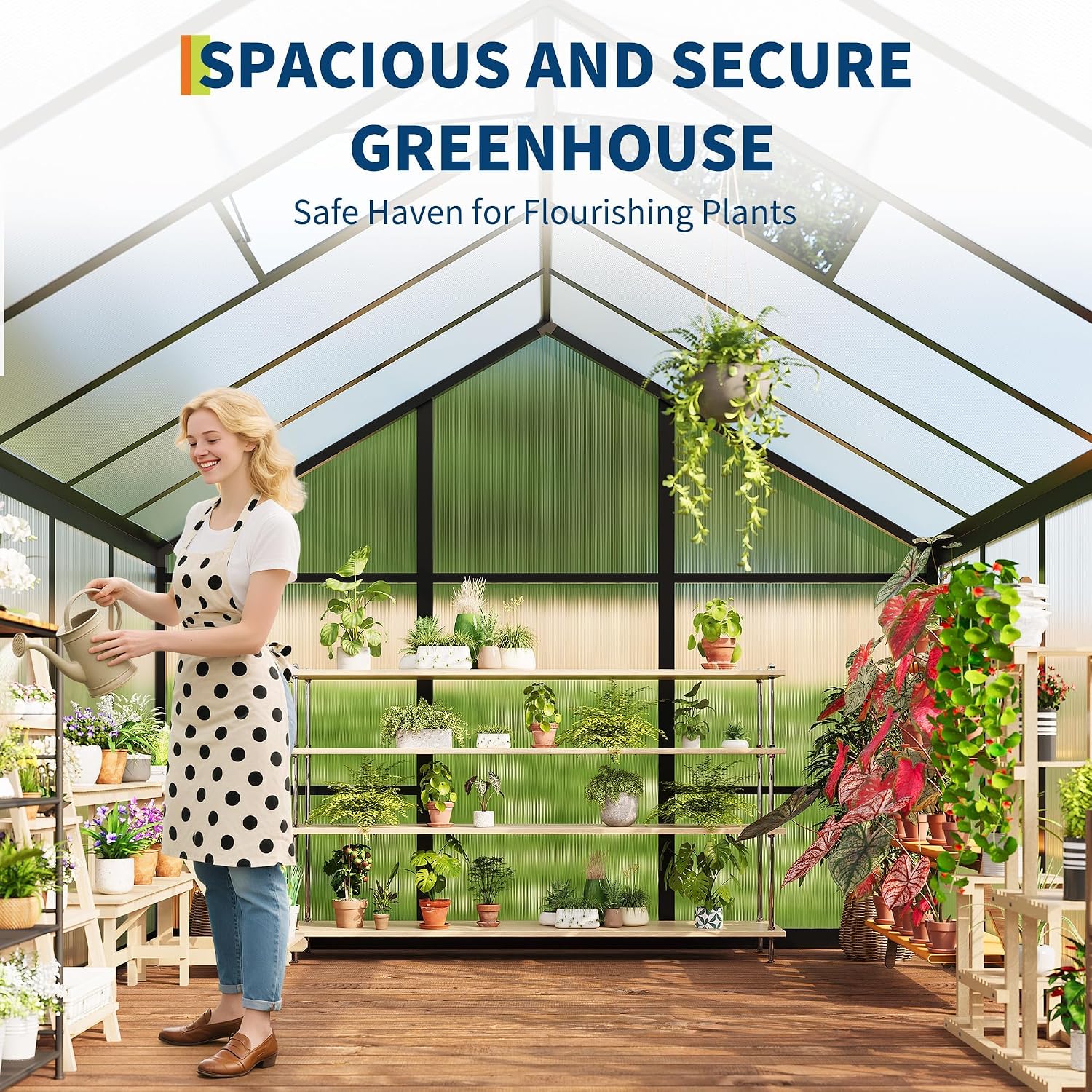 เรือนกระจกขนาด 8x10 ฟุต, เรือน - Polycarbonate Greenhouse Aluminum Frame บทวิจารณ์และราคา