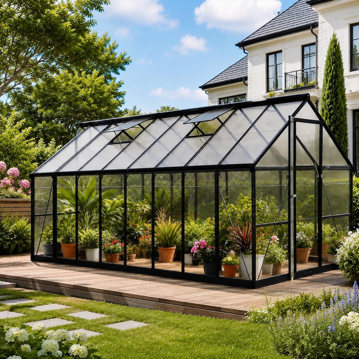 เรือนกระจกโพลีคาร์บอเนตขนาด 8x - Polycarbonate Greenhouse Aluminum Frame บทวิจารณ์และราคา