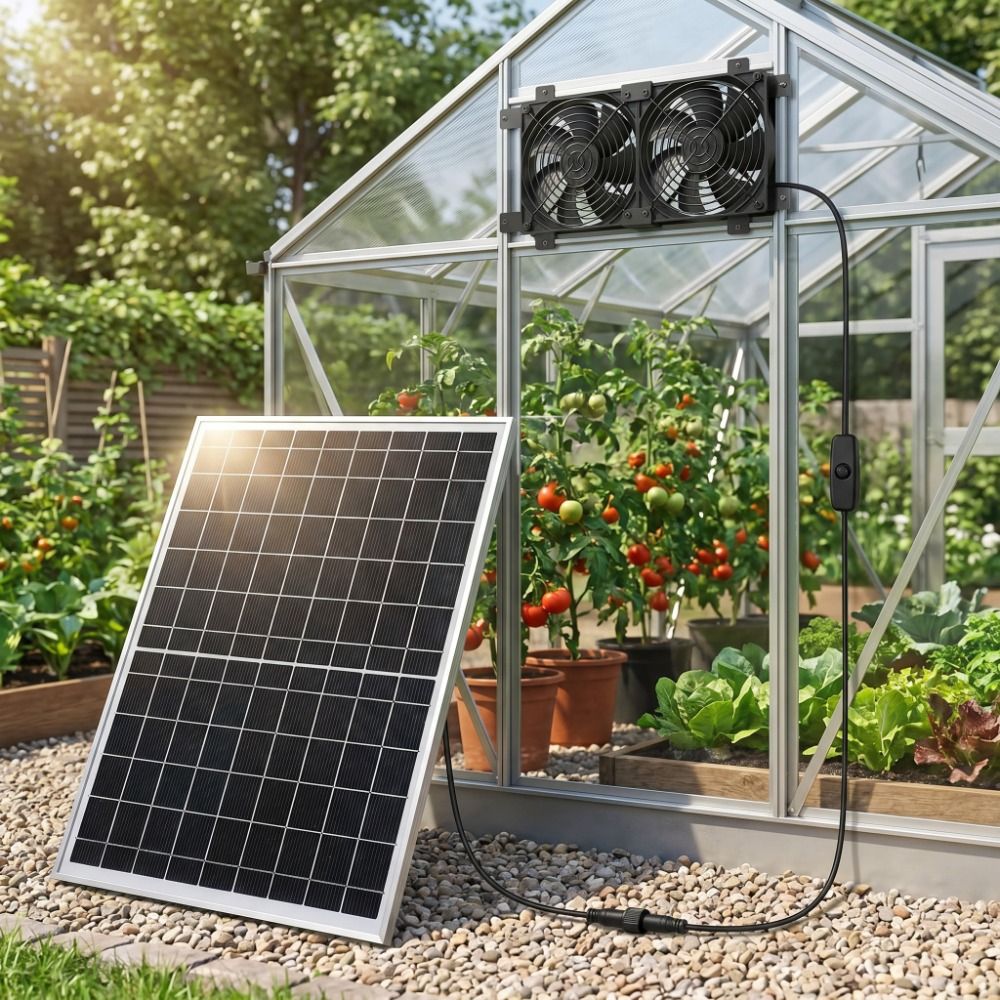 พัดลมพลังงานแสงอาทิตย์ 15W สำห - Greenhouse Circulation Fan Waterproof บทวิจารณ์และราคา