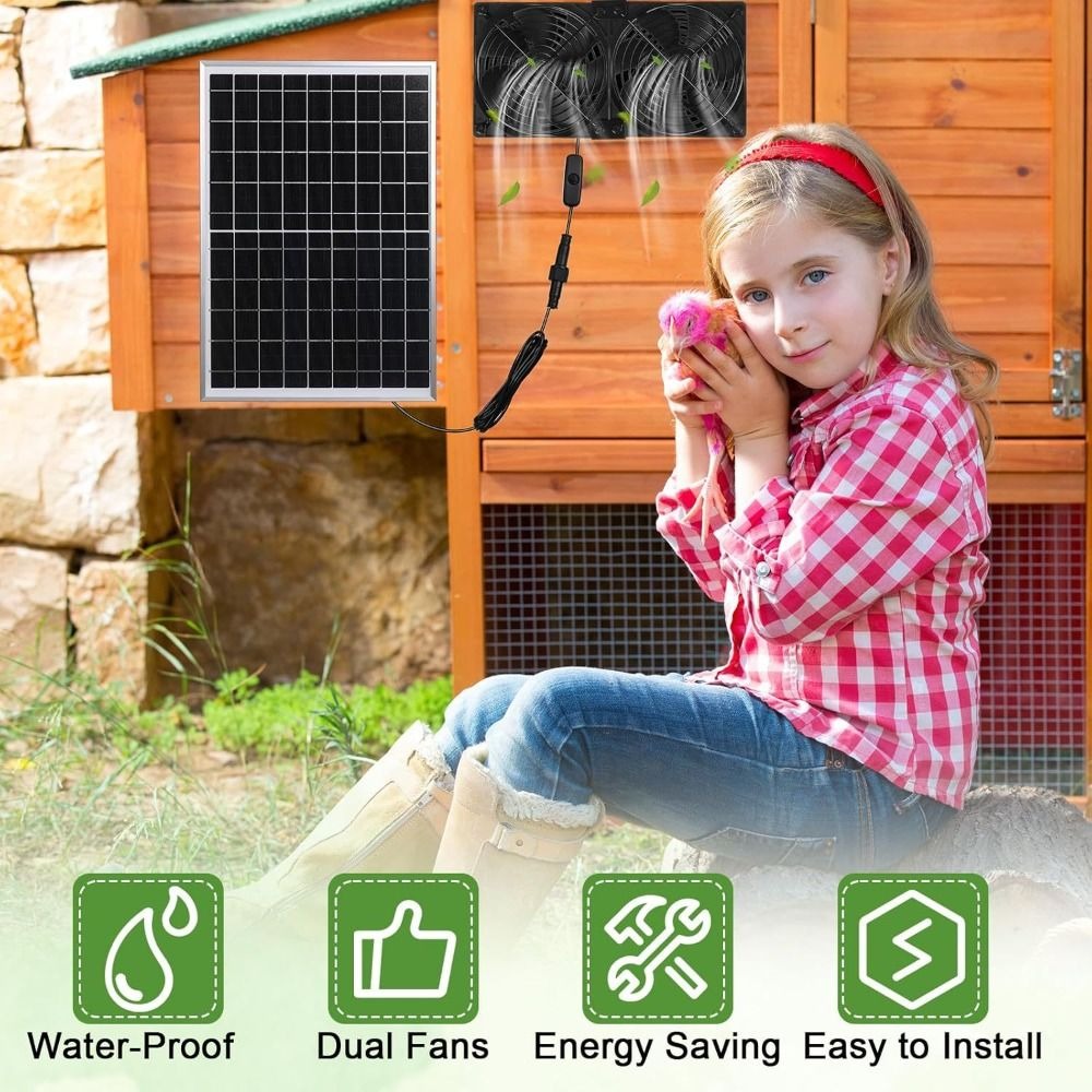 พัดลมพลังงานแสงอาทิตย์ 15W สำห - Greenhouse Circulation Fan Waterproof บทวิจารณ์และราคา