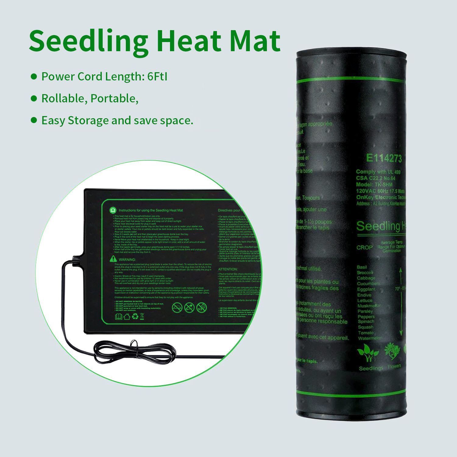 แผ่นทำความร้อนสำหรับเพาะกล้าแบ - Plant Seedling Heat Mat Waterproof บทวิจารณ์และราคา
