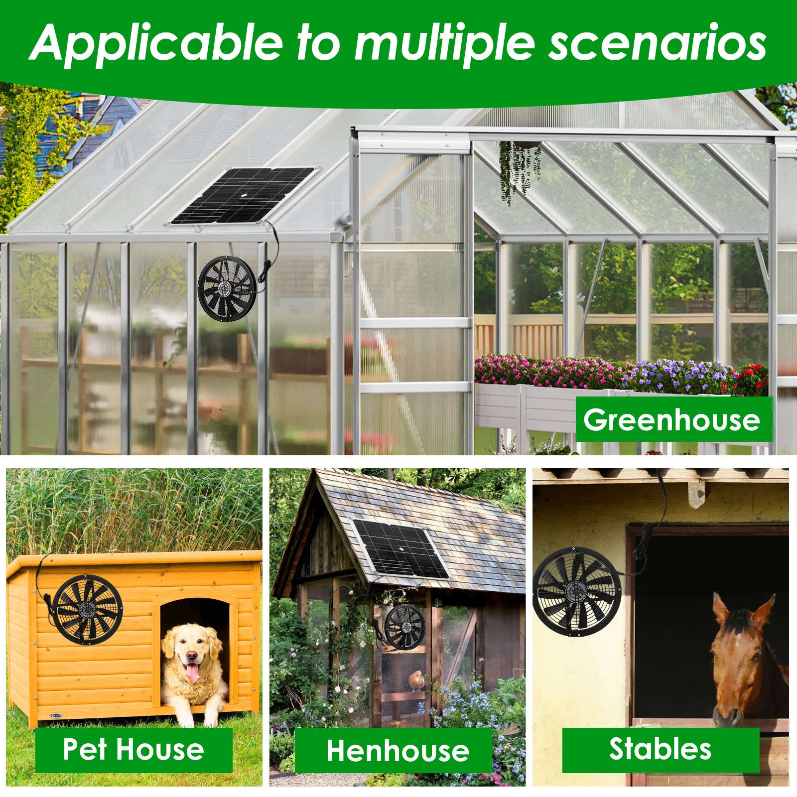 ชุดพัดลมพลังงานแสงอาทิตย์ 100W - Greenhouse Circulation Fan Waterproof บทวิจารณ์และราคา
