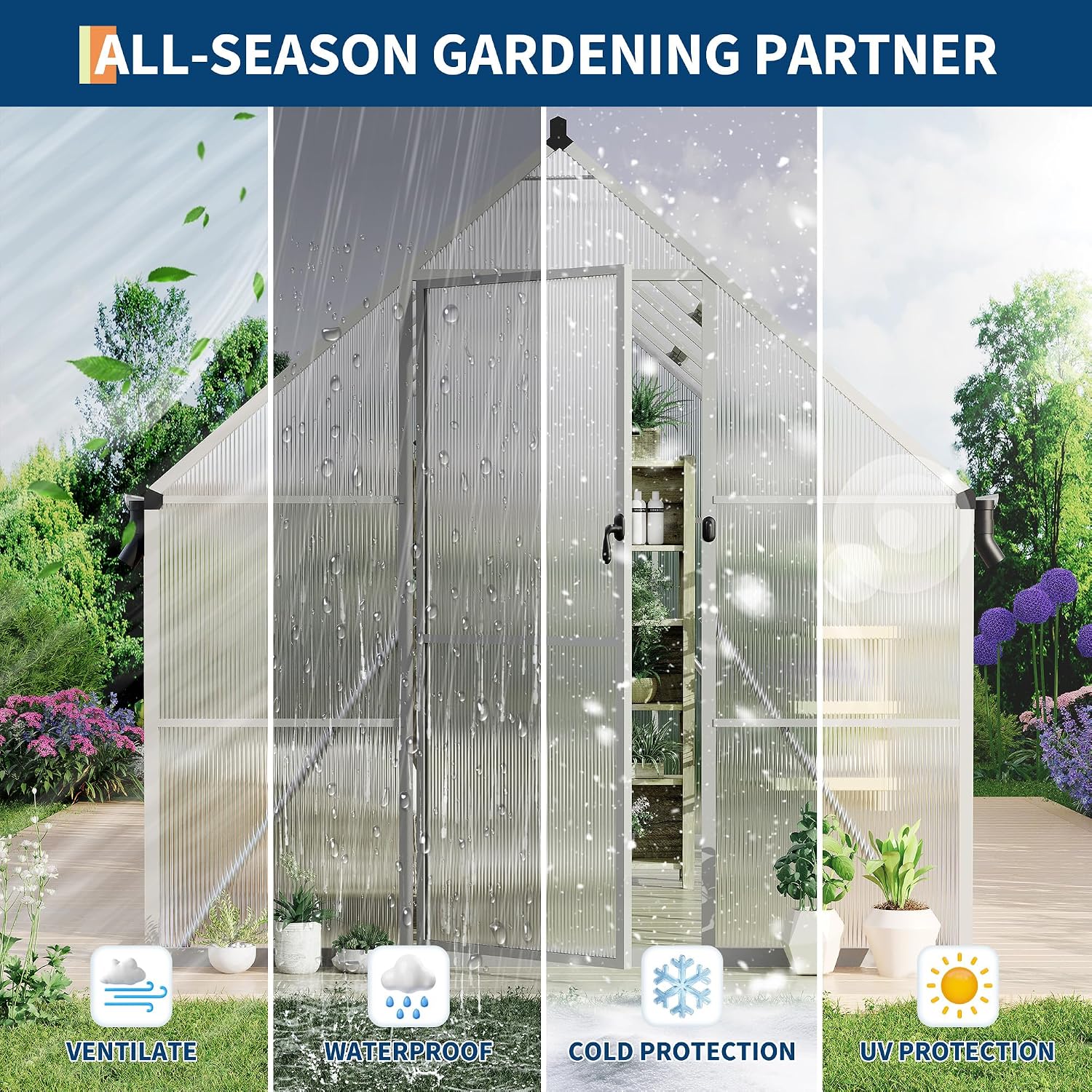 โรงเรือนโพลีคาร์บอเนตโครงอะลูม - Polycarbonate Greenhouse Aluminum Frame บทวิจารณ์และราคา