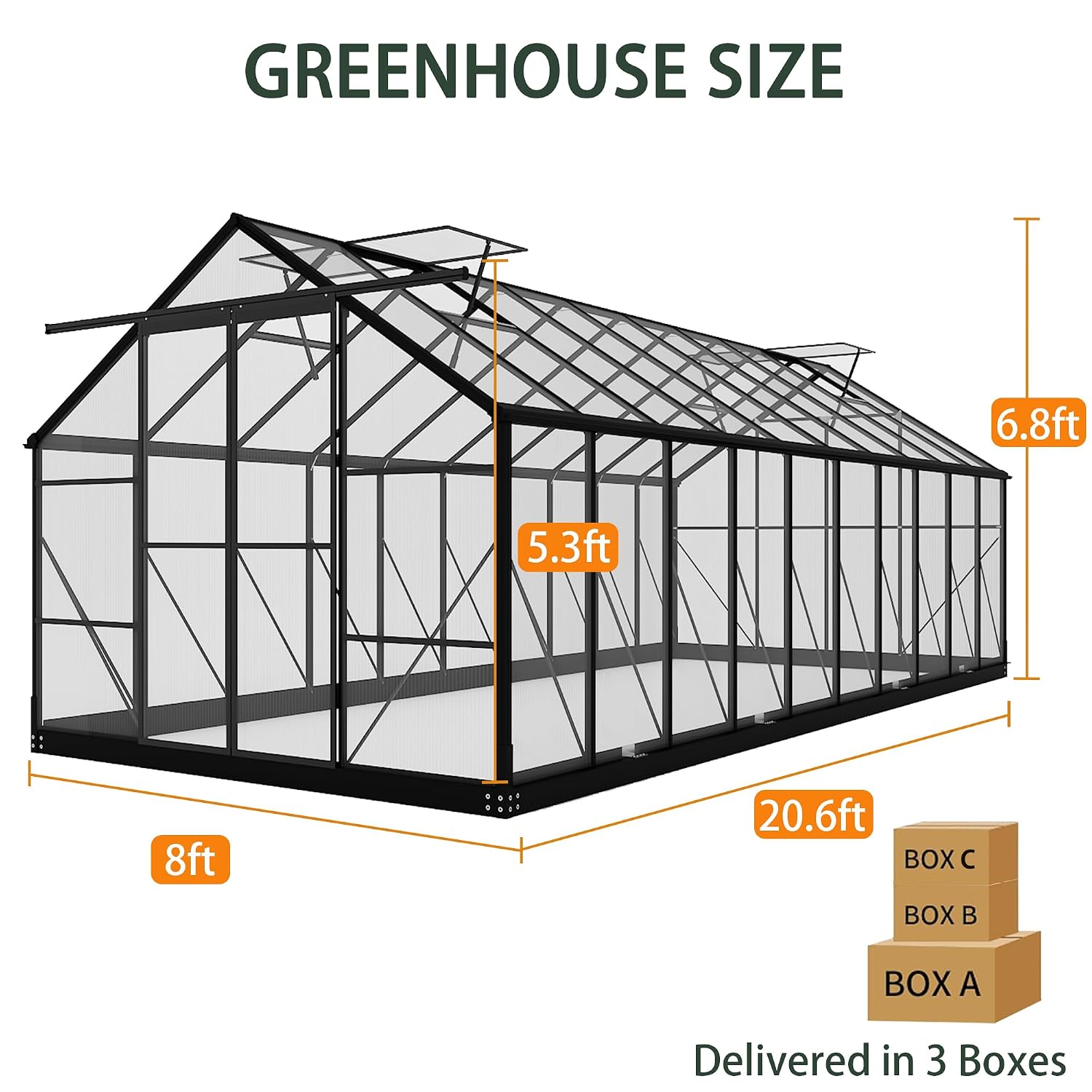 โรงเรือนเพาะปลูกโพลีคาร์บอเนต  - Polycarbonate Greenhouse Aluminum Frame บทวิจารณ์และราคา