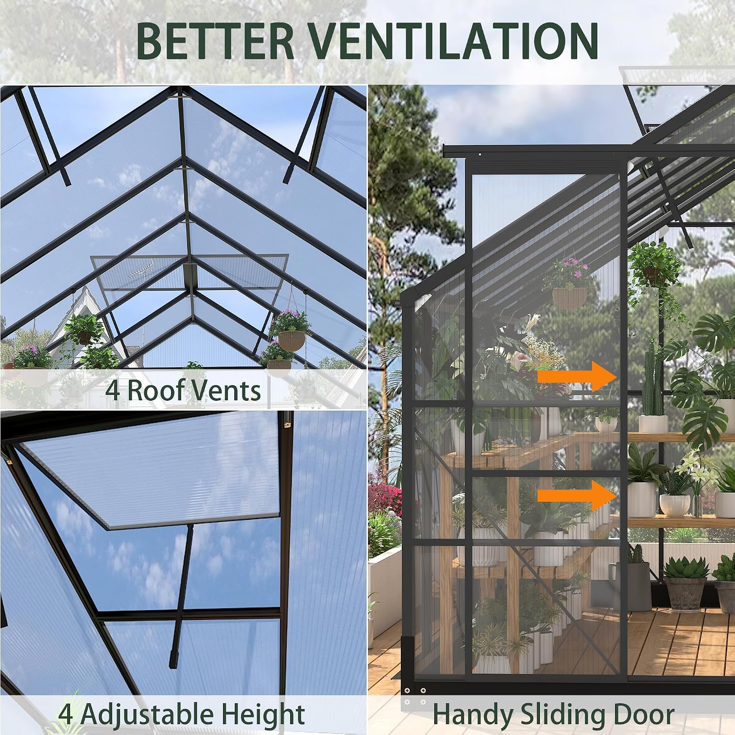 โรงเรือนเพาะปลูกโพลีคาร์บอเนต  - Polycarbonate Greenhouse Aluminum Frame บทวิจารณ์และราคา