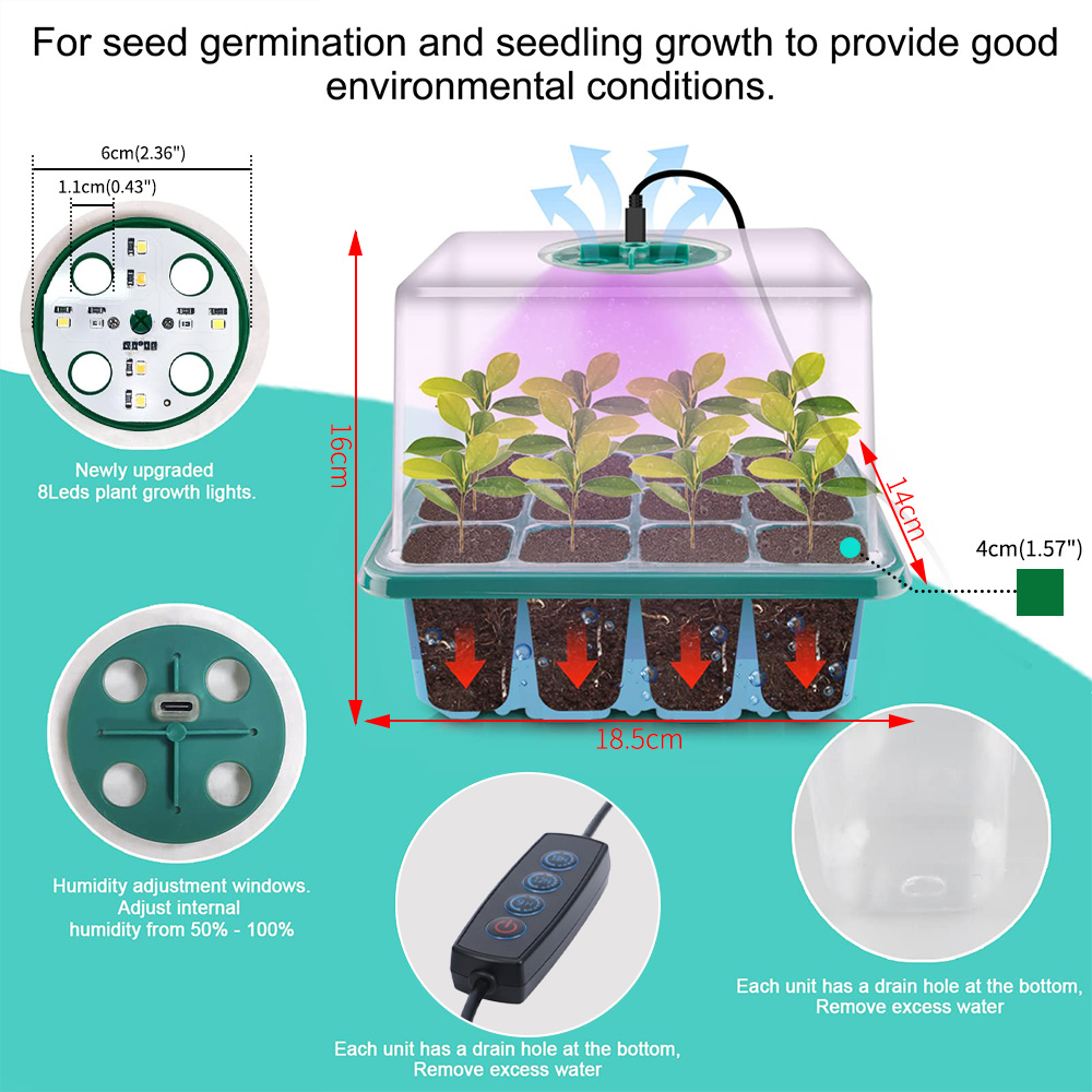 ชุดไฟ LED ปลูกพืชแบบเต็มสเปกตร - Seed Starter Tray Kit With Grow Light บทวิจารณ์และราคา