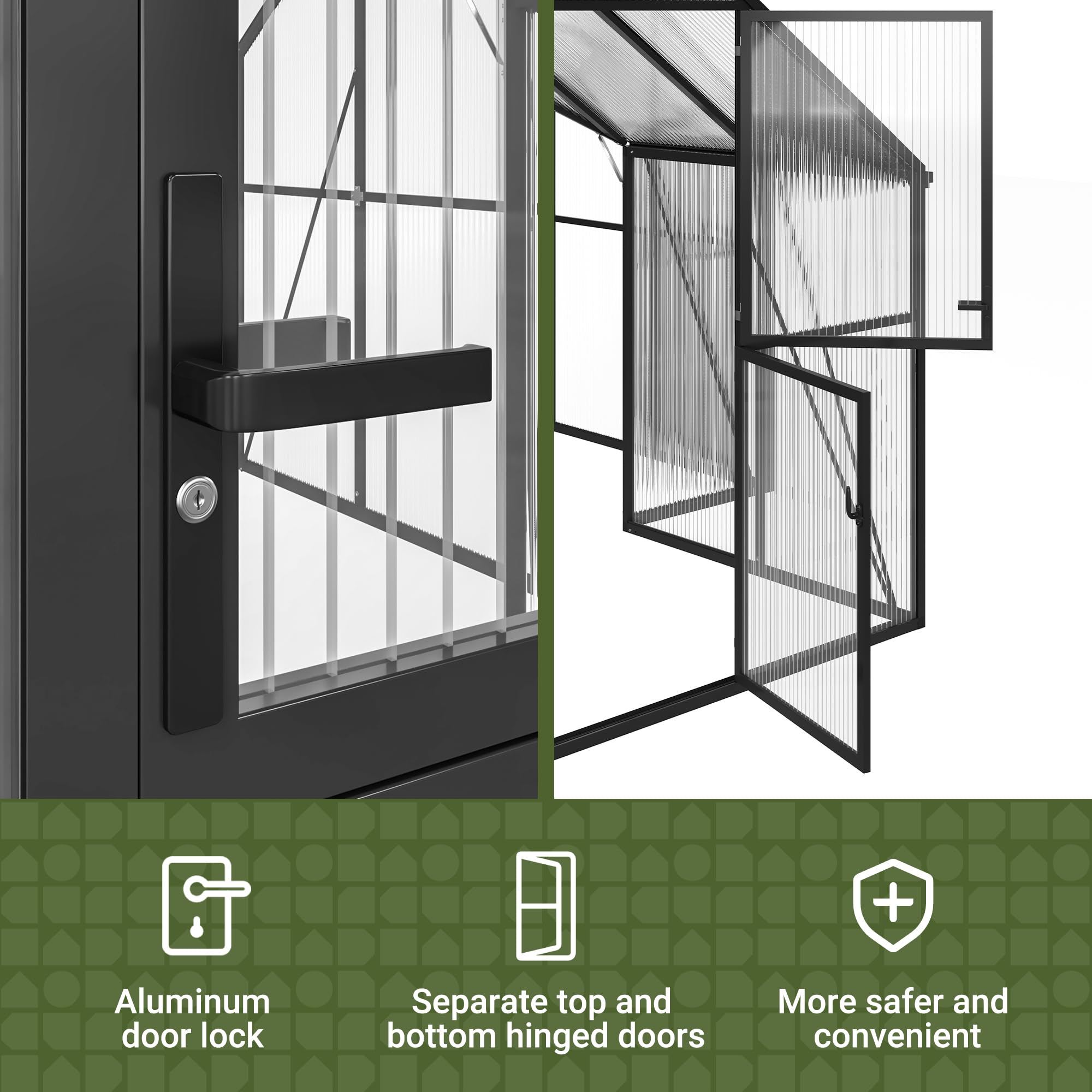 โรงเรือนเพาะชำทรงตัว T ขนาด 12 - Polycarbonate Greenhouse Aluminum Frame บทวิจารณ์และราคา