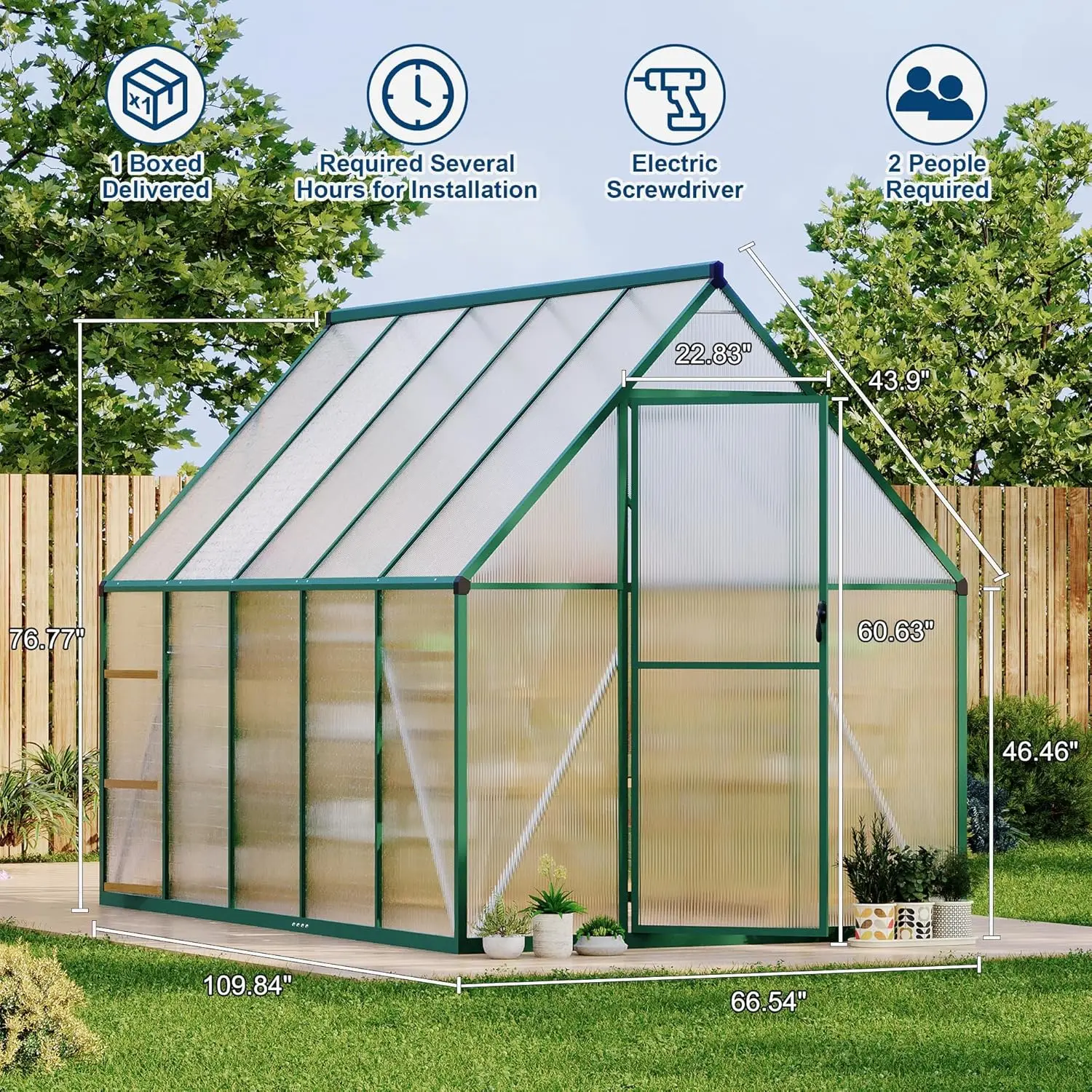 เรือนกระจกโพลีคาร์บอเนต ขนาด 6 - Polycarbonate Greenhouse Aluminum Frame บทวิจารณ์และราคา