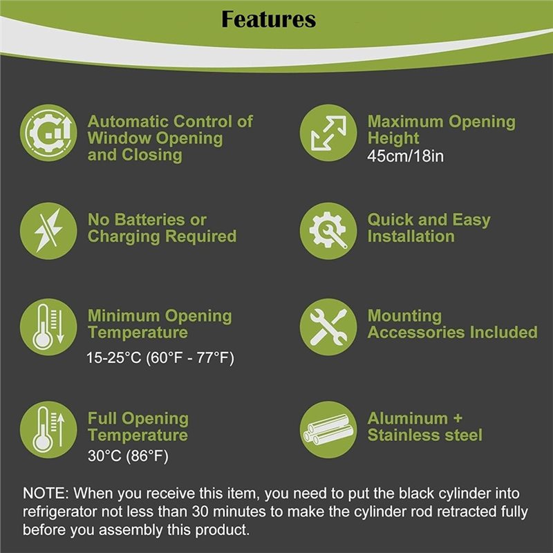 B23B ชุดเปิดช่องระบายอากาศบนหล - Automatic Greenhouse Roof Vent Opener Solar บทวิจารณ์และราคา
