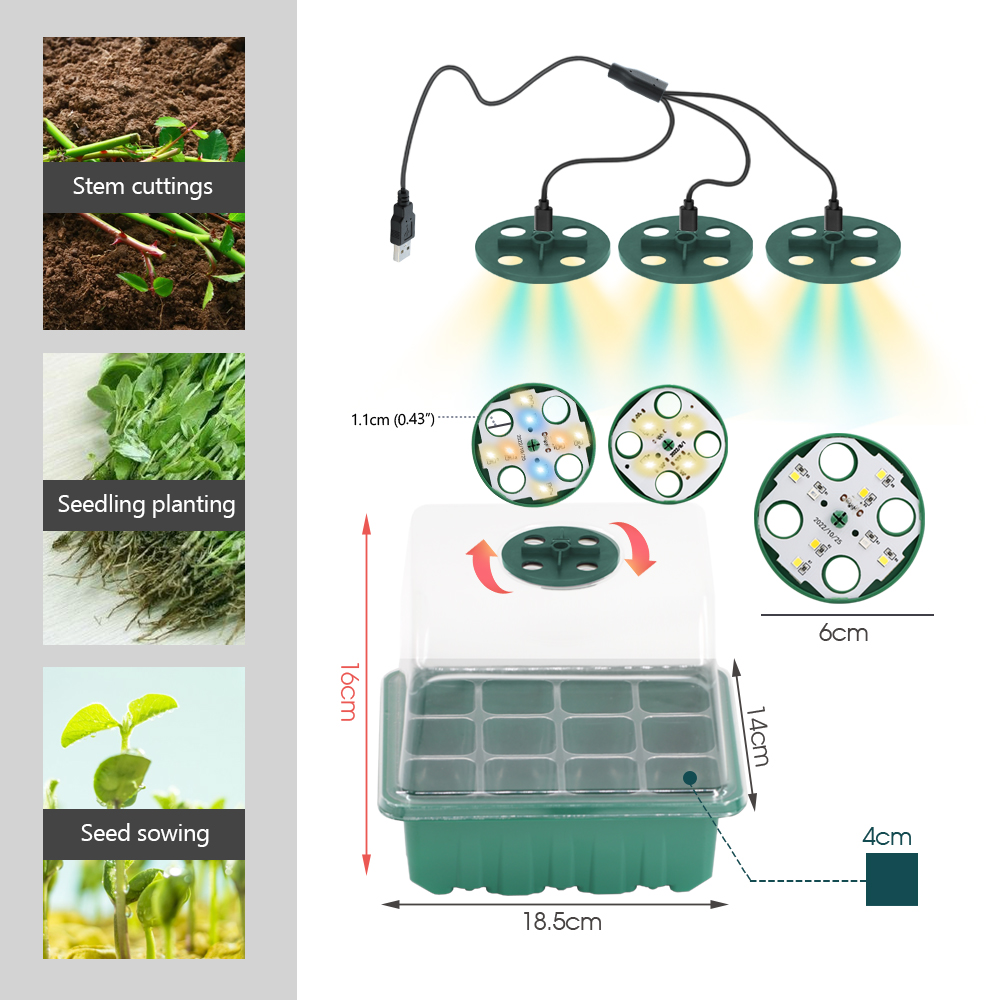 LED เนอสเซอรี่หม้อ Grow Light  - Seed Starter Tray Kit With Grow Light บทวิจารณ์และราคา