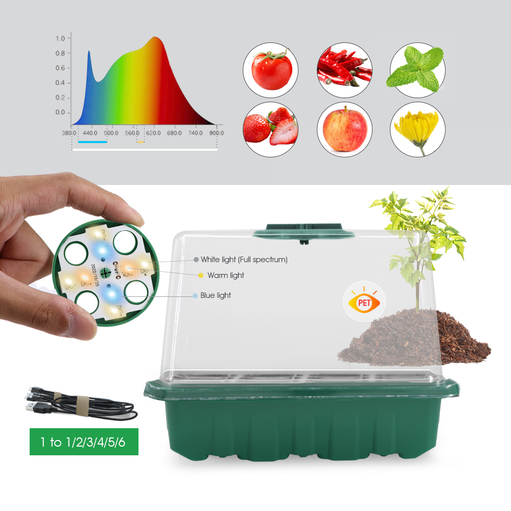 LED เนอสเซอรี่หม้อ Grow Light  - Seed Starter Tray Kit With Grow Light บทวิจารณ์และราคา