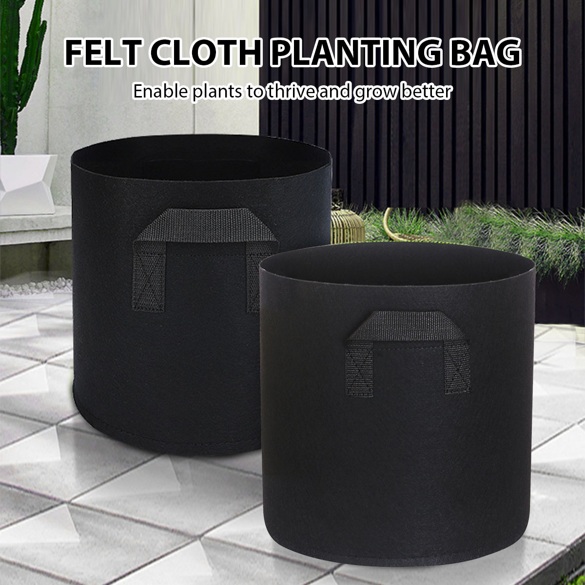 5PCS Felt Grow ถุง 5/10/15 แกล - Plant Nursery Grow Bags Fabric 5 Gallon บทวิจารณ์และราคา