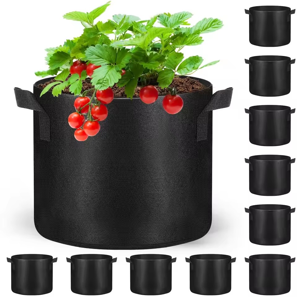 กระถางปลูกผักและดอกไม้แบบผ้าสั - Plant Nursery Grow Bags Fabric 5 Gallon บทวิจารณ์และราคา
