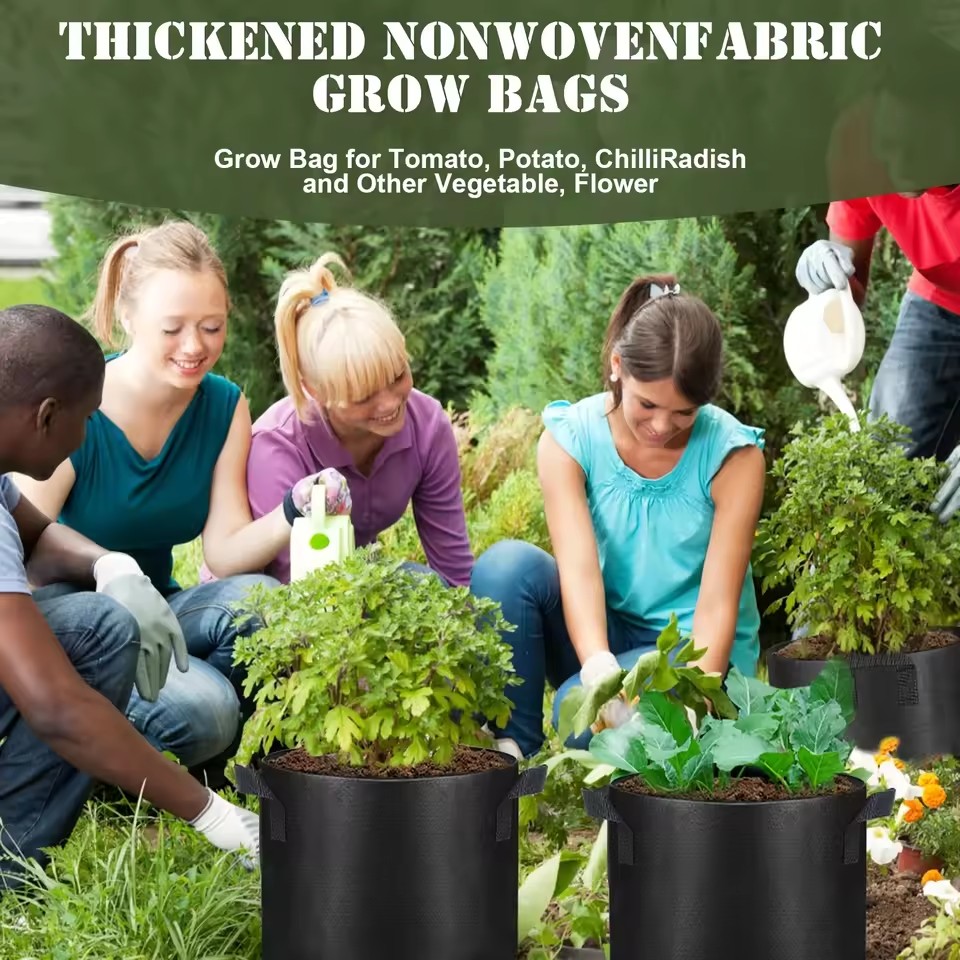 กระถางปลูกผักและดอกไม้แบบผ้าสั - Plant Nursery Grow Bags Fabric 5 Gallon บทวิจารณ์และราคา