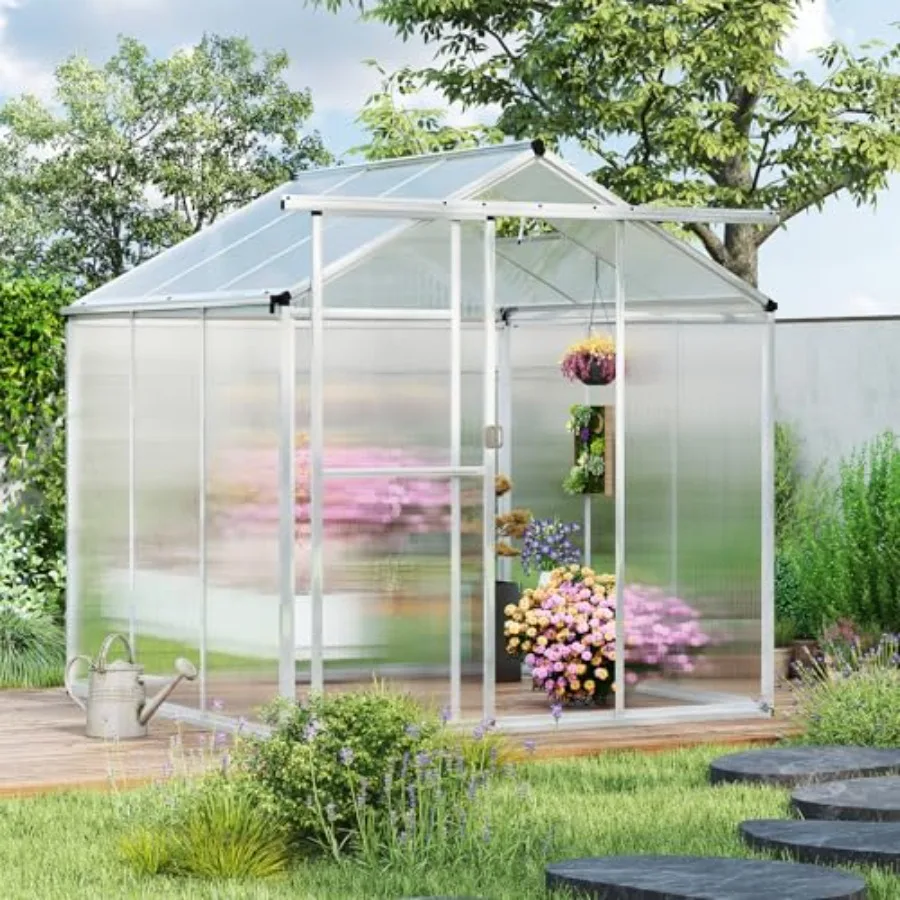 เรือนกระจกสำหรับใช้ในสวนกลางแจ - Polycarbonate Greenhouse Aluminum Frame บทวิจารณ์และราคา