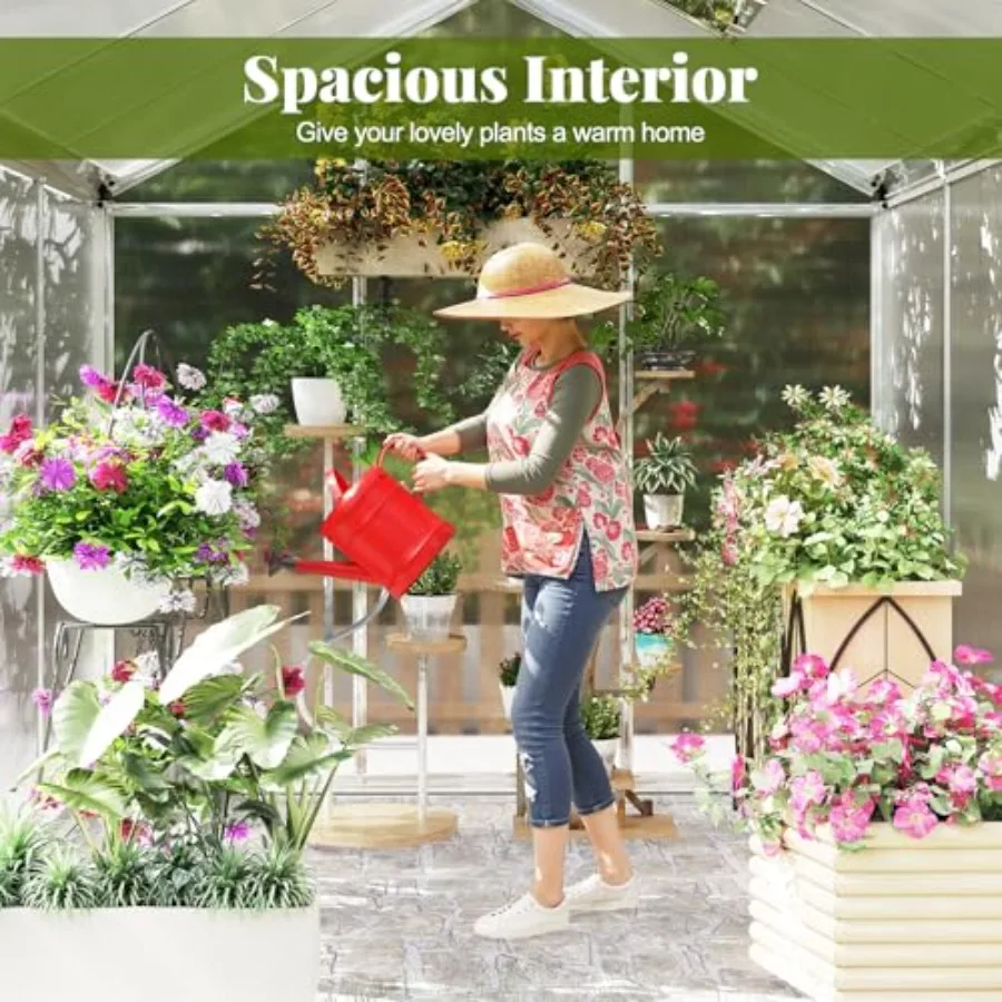 เรือนกระจกสำหรับใช้ในสวนกลางแจ - Polycarbonate Greenhouse Aluminum Frame บทวิจารณ์และราคา