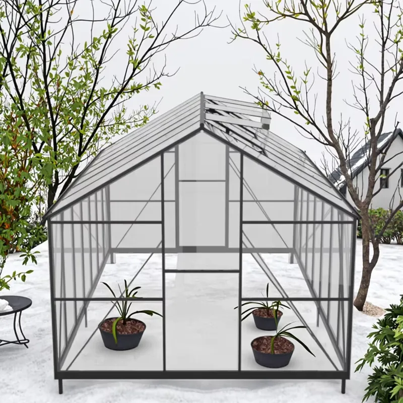 ชุดเรือนกระจกอลูมิเนียมสำเร็จร - Polycarbonate Greenhouse Aluminum Frame บทวิจารณ์และราคา