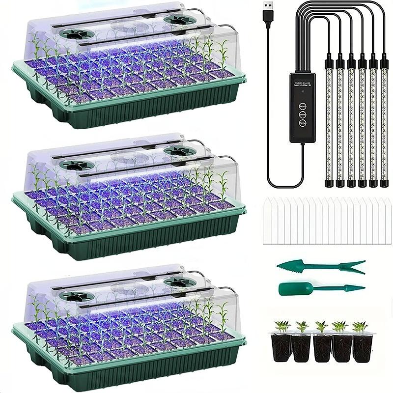 ชุดถาดเพาะเมล็ด 3 แพ็ค 120 ช่อ - Seed Starter Tray Kit With Grow Light บทวิจารณ์และราคา