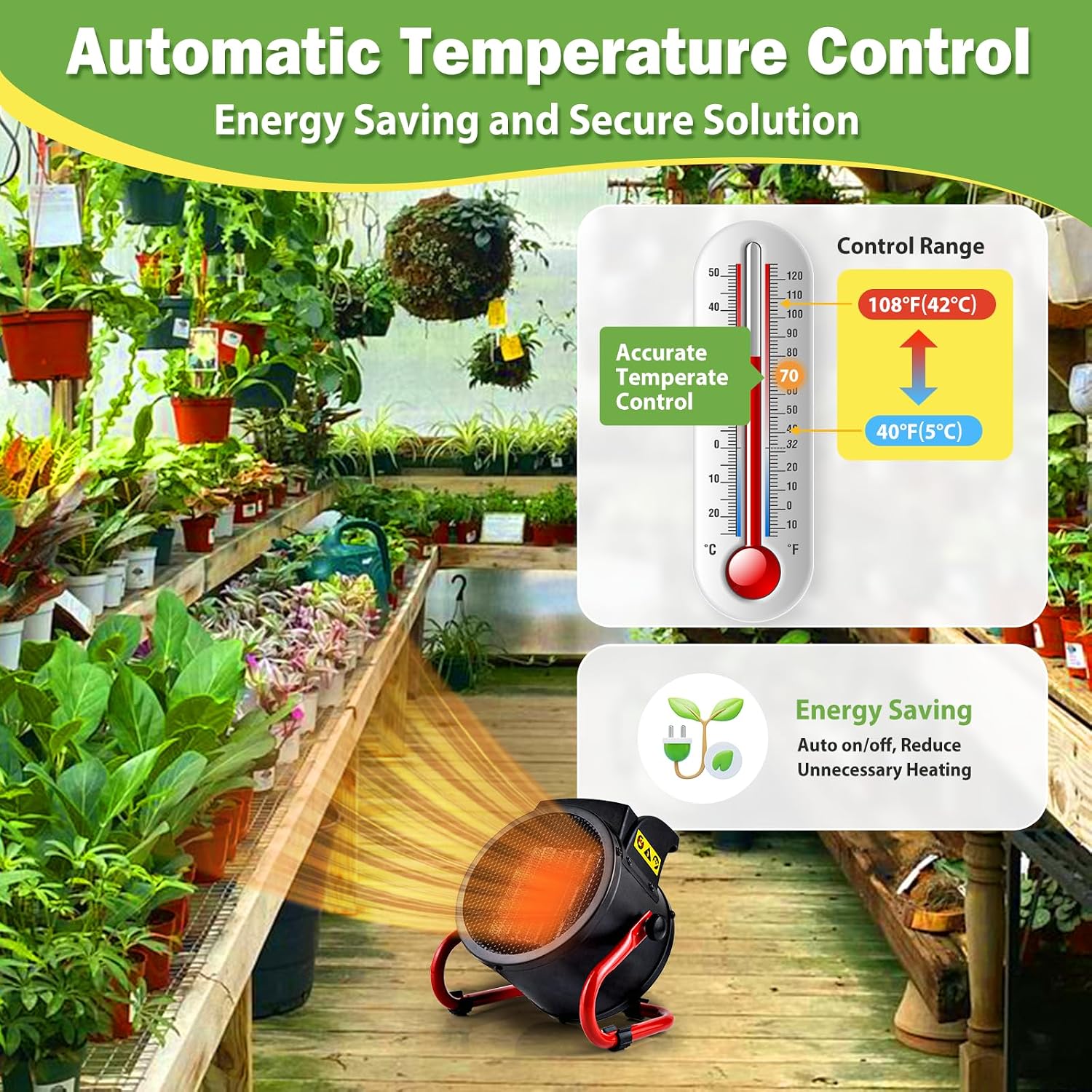 เครื่องทำความร้อนสำหรับเรือนกร - Greenhouse Heater Electric Digital Thermostat บทวิจารณ์และราคา