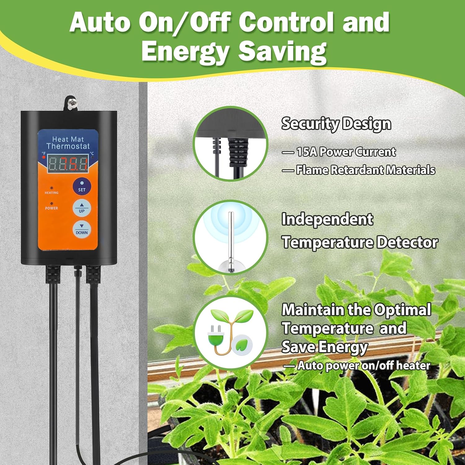 เครื่องทำความร้อนสำหรับเรือนกร - Greenhouse Heater Electric Digital Thermostat บทวิจารณ์และราคา