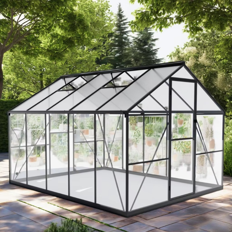 ชุดเรือนกระจกสำเร็จรูปสำหรับสว - Polycarbonate Greenhouse Aluminum Frame บทวิจารณ์และราคา